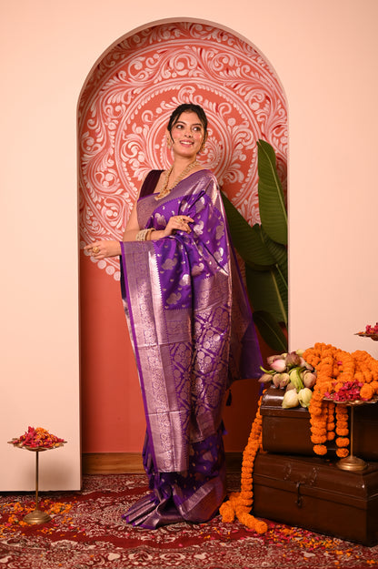 Nevash Soft Marshmallow Zari Saree