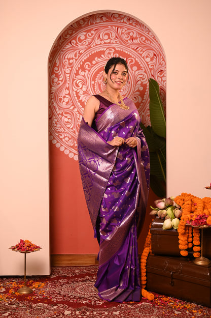 Nevash Soft Marshmallow Zari Saree