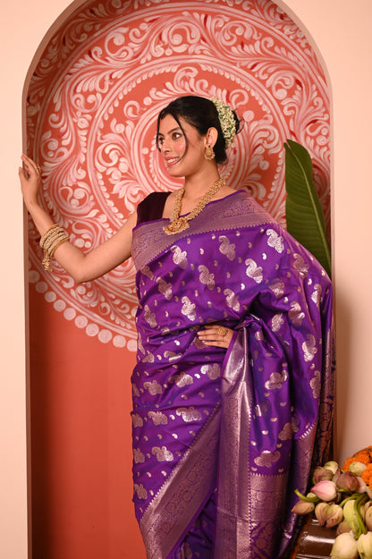 Nevash Soft Marshmallow Zari Saree