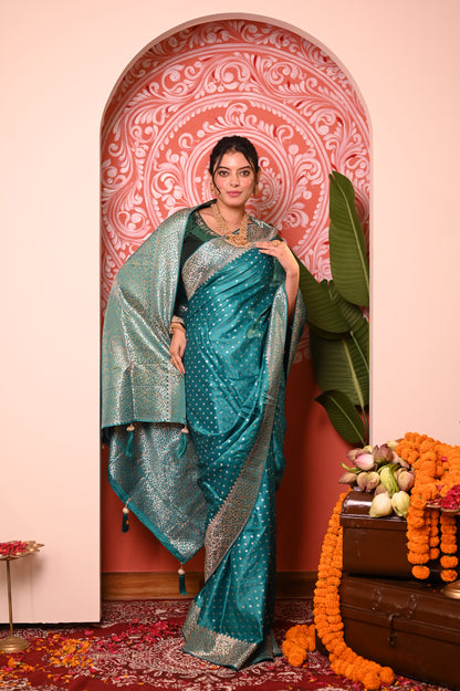 Nevash Dhurandar Floral Butti Silk Saree