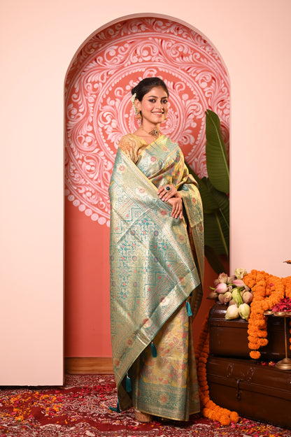 Nevash Dhurandar Kalamkari Art Silk Saree