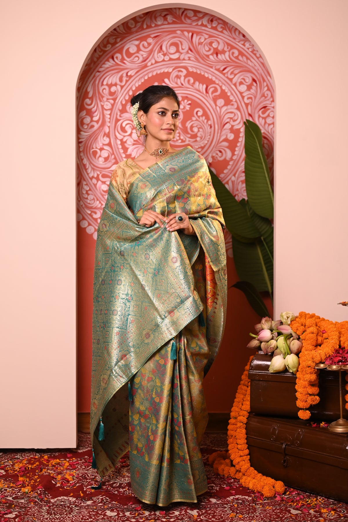 Nevash Dhurandar Kalamkari Art Silk Saree