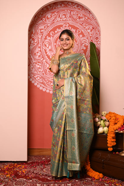 Nevash Dhurandar Kalamkari Art Silk Saree