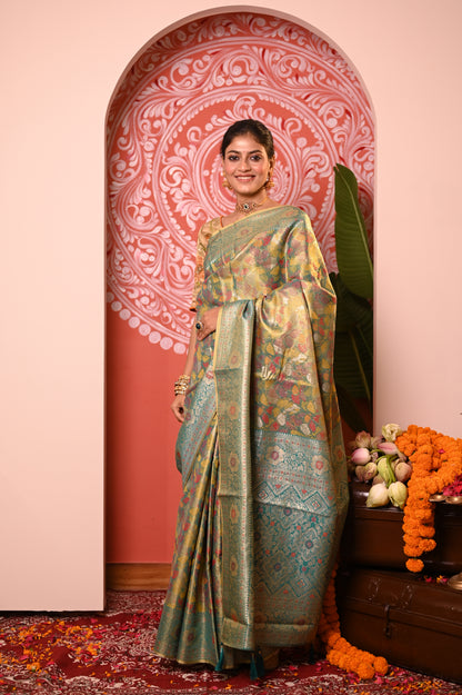 Nevash Dhurandar Kalamkari Art Silk Saree