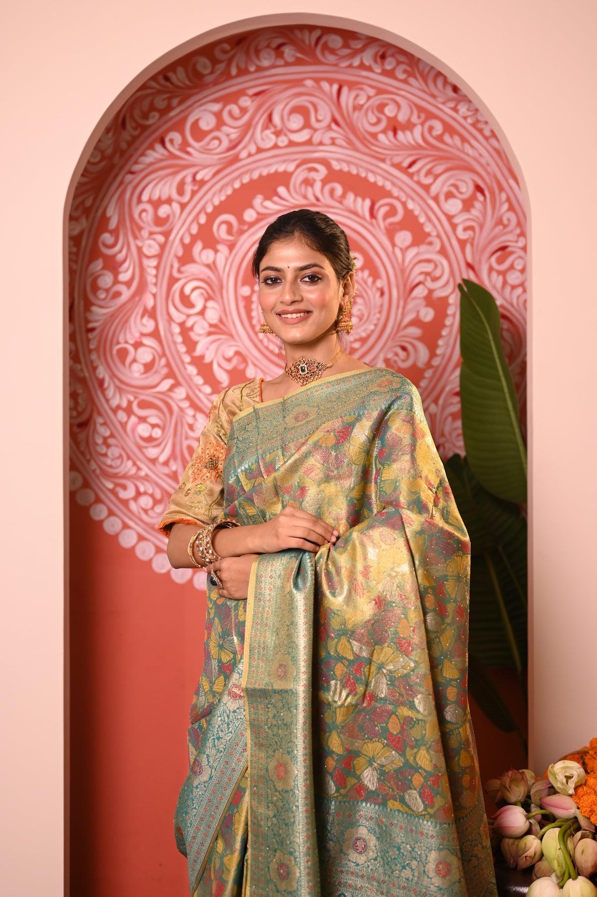 Nevash Dhurandar Kalamkari Art Silk Saree