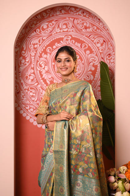 Nevash Dhurandar Kalamkari Art Silk Saree