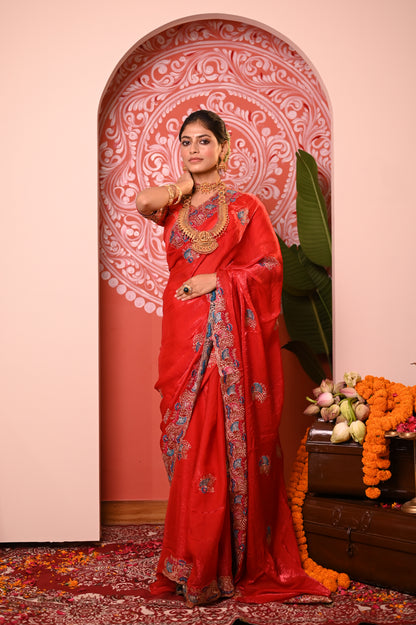 Nevash Matka Satin Silk Saree