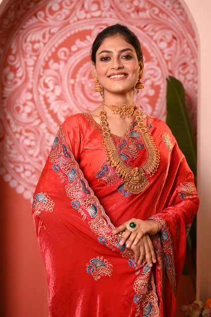 Nevash Matka Satin Silk Saree