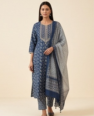 Gold Tissue Kurta Set